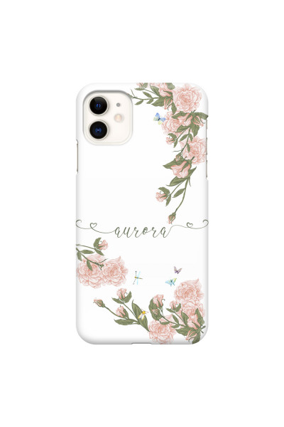APPLE - iPhone 11 - 3D Snap Case - Pink Rose Garden with Monogram