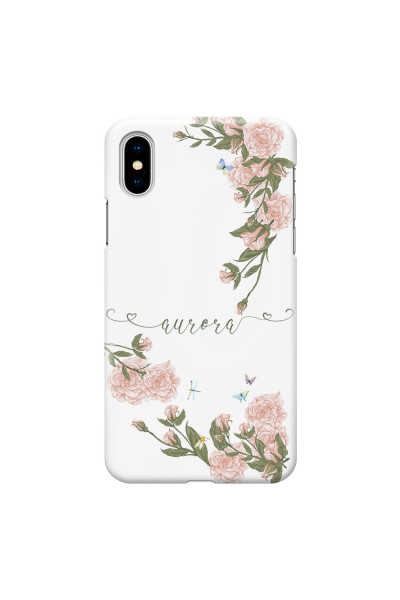 APPLE - iPhone X - 3D Snap Case - Pink Rose Garden with Monogram