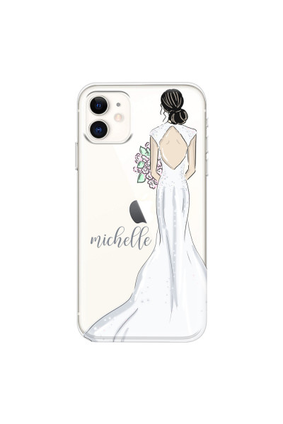 APPLE - iPhone 11 - Soft Clear Case - Bride To Be Blackhair Dark