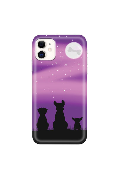 APPLE - iPhone 11 - Soft Clear Case - Dog's Desire Violet Sky