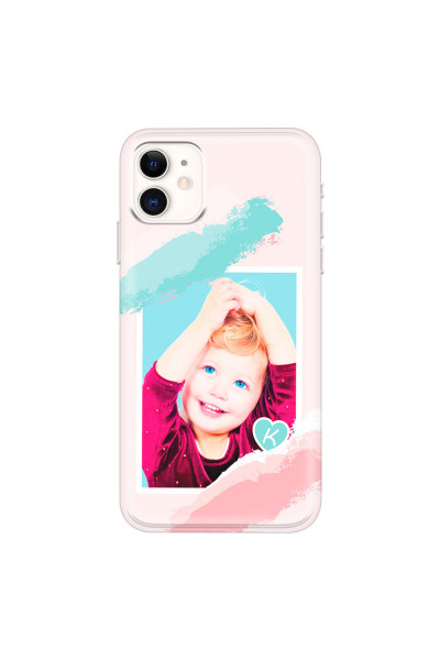APPLE - iPhone 11 - Soft Clear Case - Kids Initial Photo