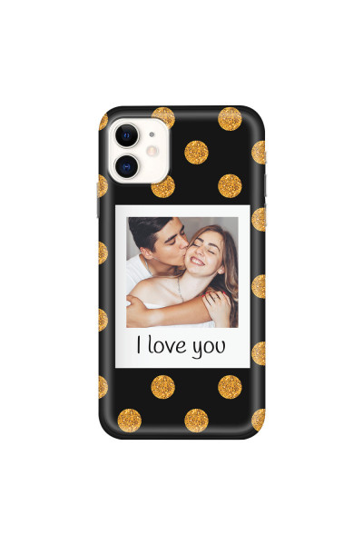 APPLE - iPhone 11 - Soft Clear Case - Single Love Dots Photo