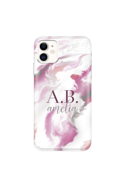 APPLE - iPhone 11 - Soft Clear Case - Streamflow Pink Ocean