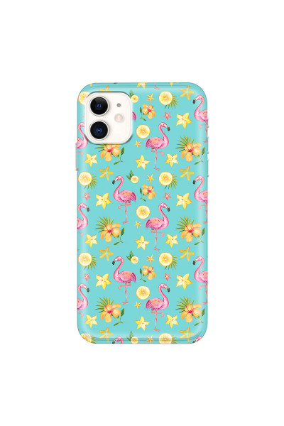 APPLE - iPhone 11 - Soft Clear Case - Tropical Flamingo I