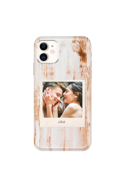 APPLE - iPhone 11 - Soft Clear Case - Wooden Polaroid