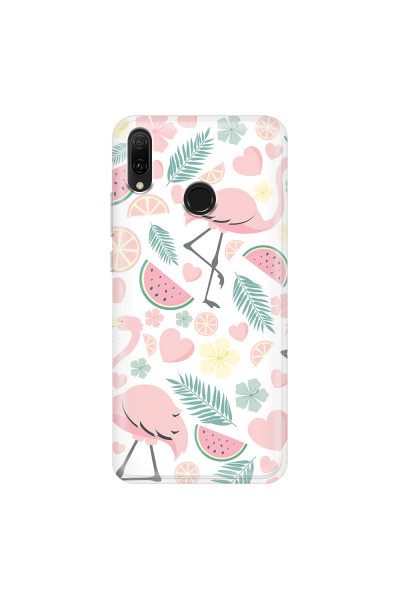 HUAWEI - Y9 2019 - Soft Clear Case - Tropical Flamingo III