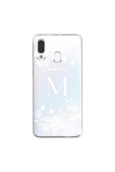 SAMSUNG - Galaxy A40 - Soft Clear Case - White Lace Monogram
