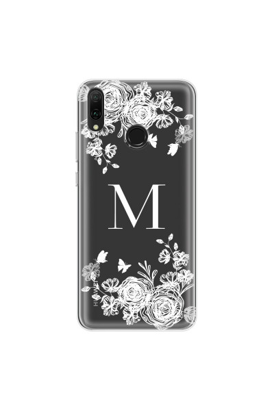 HUAWEI - Y9 2019 - Soft Clear Case - White Lace Monogram