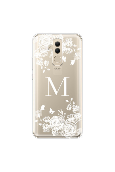 HUAWEI - Mate 20 Lite - Soft Clear Case - White Lace Monogram