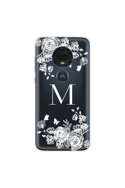 MOTOROLA by LENOVO - Moto G7 Plus - Soft Clear Case - White Lace Monogram