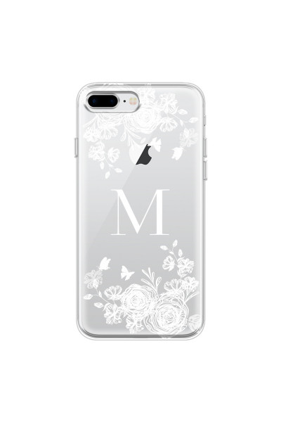 APPLE - iPhone 8 Plus - Soft Clear Case - White Lace Monogram