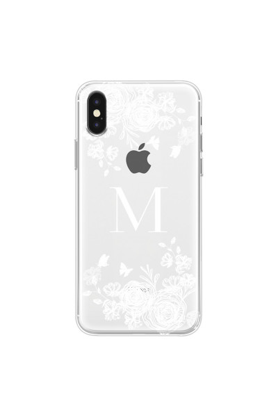 APPLE - iPhone XS - Soft Clear Case - White Lace Monogram