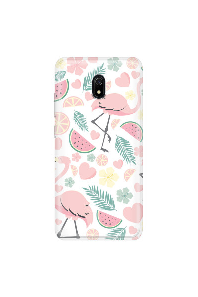 XIAOMI - Redmi 8A - Soft Clear Case - Tropical Flamingo III
