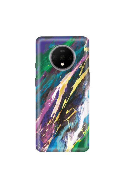 ONEPLUS - OnePlus 7T - Soft Clear Case - Marble Emerald Pearl
