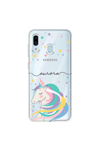 SAMSUNG - Galaxy A20 / A30 - Soft Clear Case - Clear Unicorn Handwritten