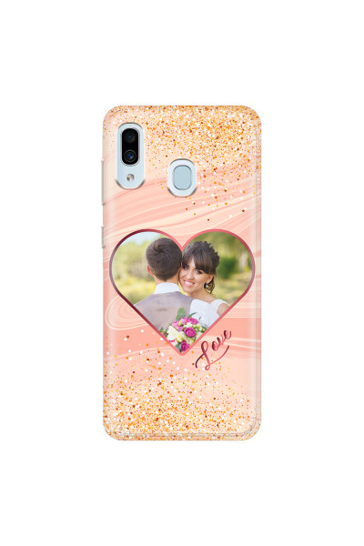 SAMSUNG - Galaxy A20 / A30 - Soft Clear Case - Glitter Love Heart Photo
