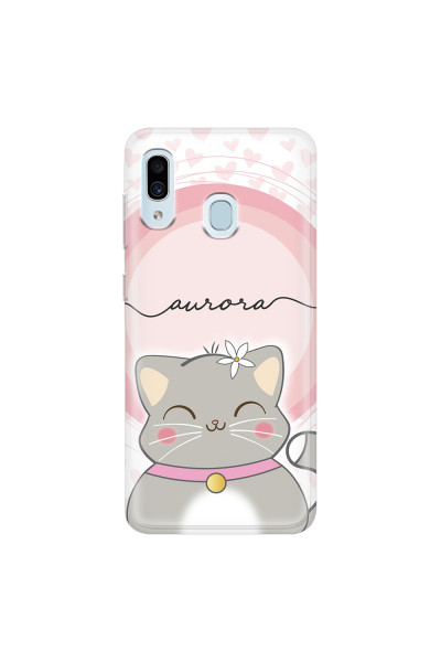 SAMSUNG - Galaxy A20 / A30 - Soft Clear Case - Kitten Handwritten
