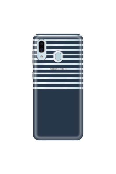 SAMSUNG - Galaxy A20 / A30 - Soft Clear Case - Life in Blue Stripes