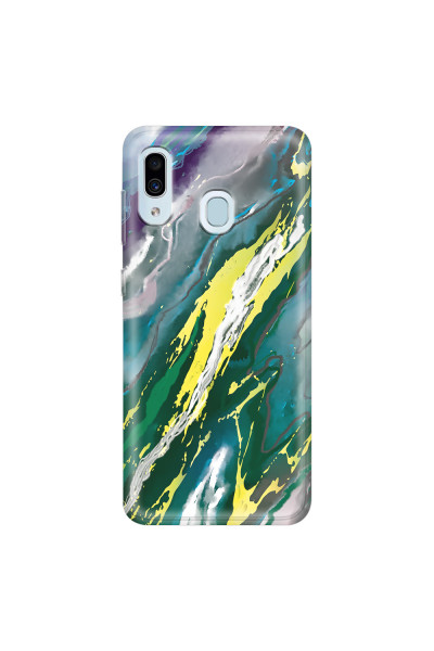 SAMSUNG - Galaxy A20 / A30 - Soft Clear Case - Marble Rainforest Green