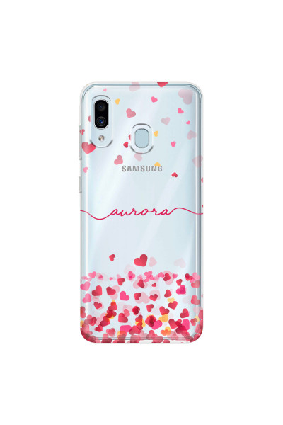 SAMSUNG - Galaxy A20 / A30 - Soft Clear Case - Scattered Hearts