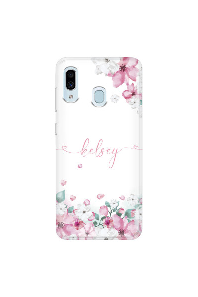 SAMSUNG - Galaxy A20 / A30 - Soft Clear Case - Watercolor Flowers Handwritten