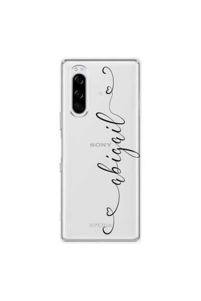 SONY - Sony Xperia 5 - Soft Clear Case - Dark Hearts Handwritten