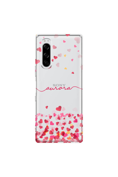 SONY - Sony Xperia 5 - Soft Clear Case - Scattered Hearts