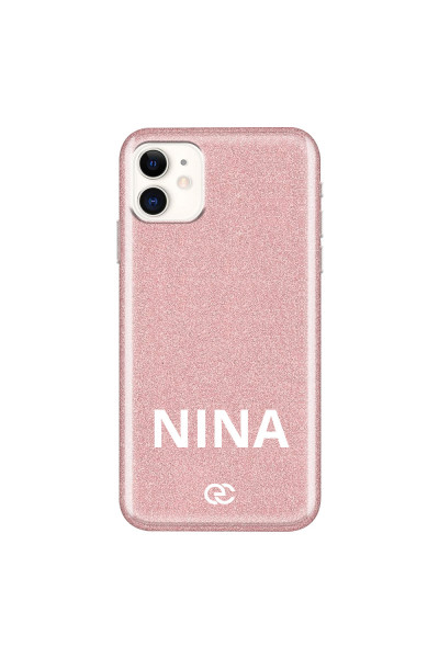 APPLE - iPhone 11 - Soft Clear Case - Pink Glitter Name
