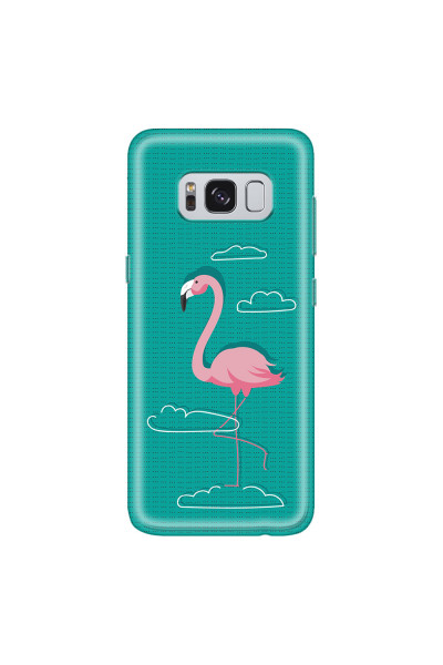SAMSUNG - Galaxy S8 - Soft Clear Case - Cartoon Flamingo