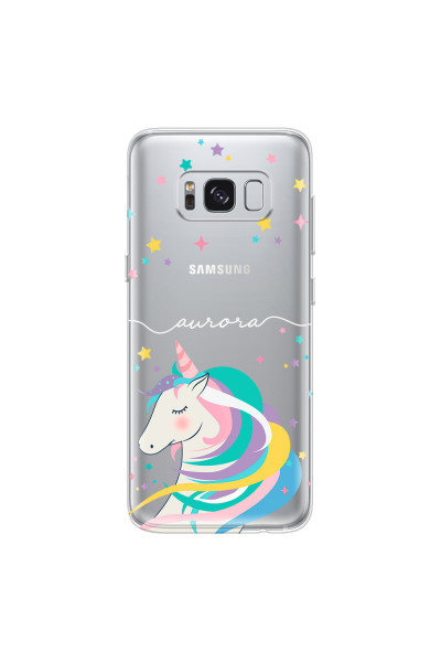 SAMSUNG - Galaxy S8 - Soft Clear Case - Clear Unicorn Handwritten White