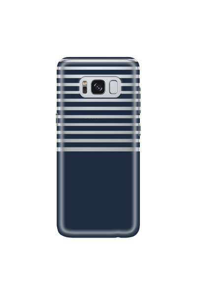 SAMSUNG - Galaxy S8 - Soft Clear Case - Life in Blue Stripes