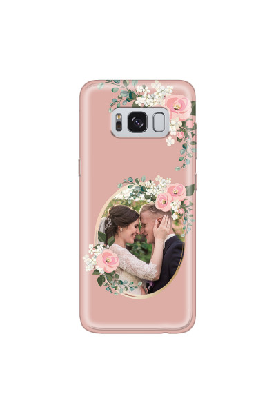 SAMSUNG - Galaxy S8 - Soft Clear Case - Pink Floral Mirror Photo