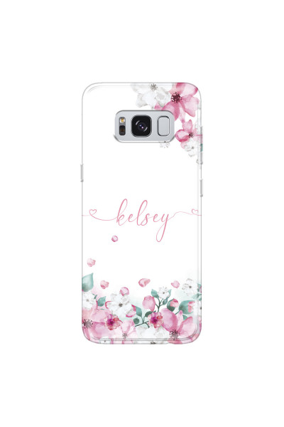 SAMSUNG - Galaxy S8 - Soft Clear Case - Watercolor Flowers Handwritten