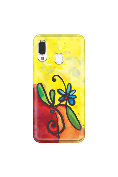 SAMSUNG - Galaxy A40 - Soft Clear Case - Flower in Picasso Style
