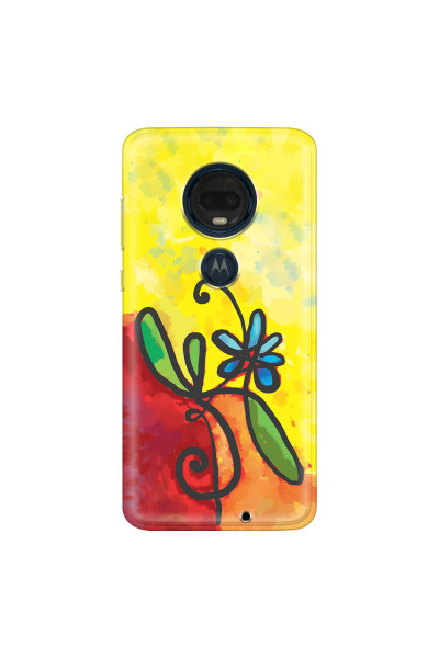 MOTOROLA by LENOVO - Moto G7 Plus - Soft Clear Case - Flower in Picasso Style