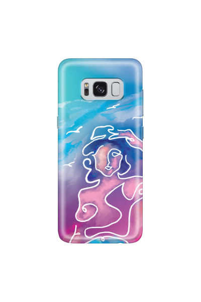 SAMSUNG - Galaxy S8 Plus - Soft Clear Case - Lady With Seagulls