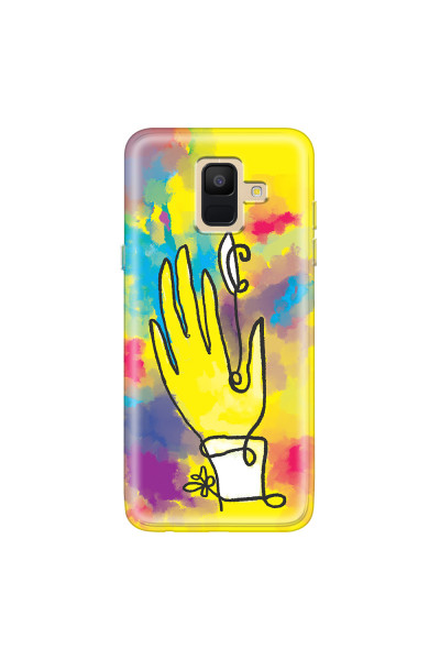 SAMSUNG - Galaxy A6 2018 - Soft Clear Case - Abstract Hand Paint
