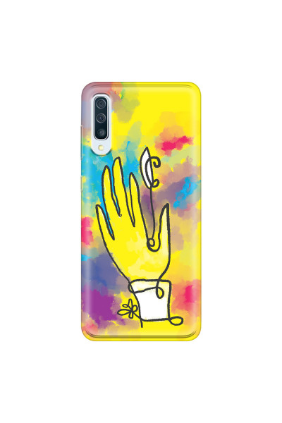 SAMSUNG - Galaxy A70 - Soft Clear Case - Abstract Hand Paint