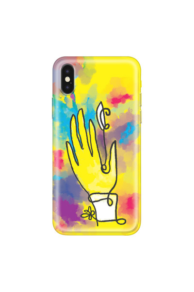APPLE - iPhone XS - Soft Clear Case - Abstract Hand Paint