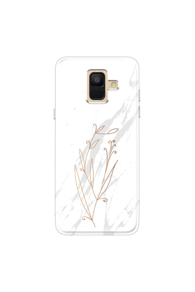 SAMSUNG - Galaxy A6 2018 - Soft Clear Case - White Marble Flowers