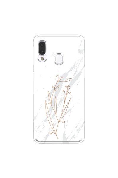 SAMSUNG - Galaxy A40 - Soft Clear Case - White Marble Flowers