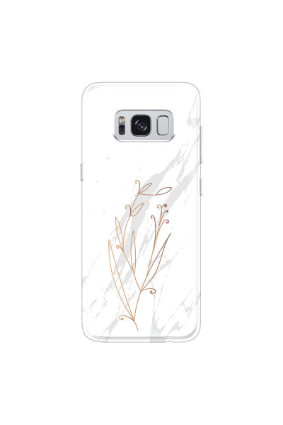 SAMSUNG - Galaxy S8 Plus - Soft Clear Case - White Marble Flowers