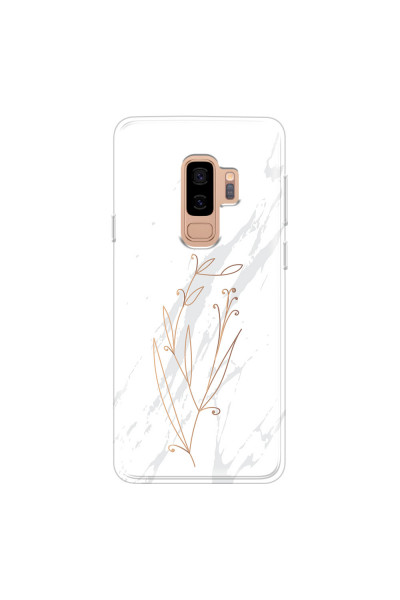 SAMSUNG - Galaxy S9 Plus 2018 - Soft Clear Case - White Marble Flowers