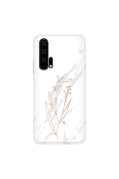 HONOR - Honor 20 Pro - Soft Clear Case - White Marble Flowers