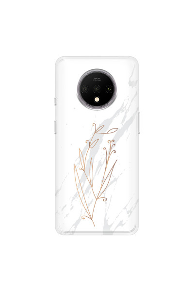 ONEPLUS - OnePlus 7T - Soft Clear Case - White Marble Flowers