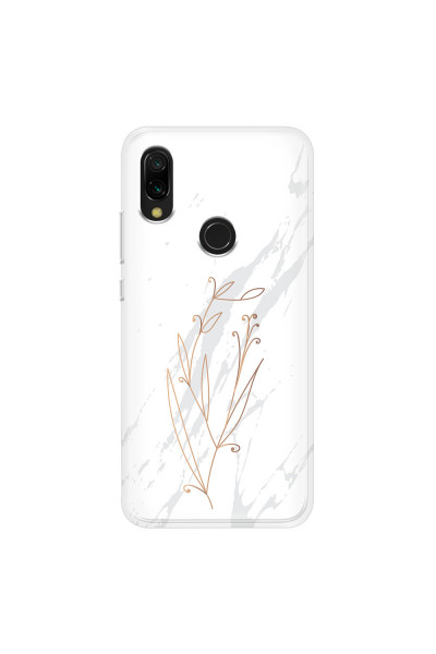 XIAOMI - Redmi 7 - Soft Clear Case - White Marble Flowers