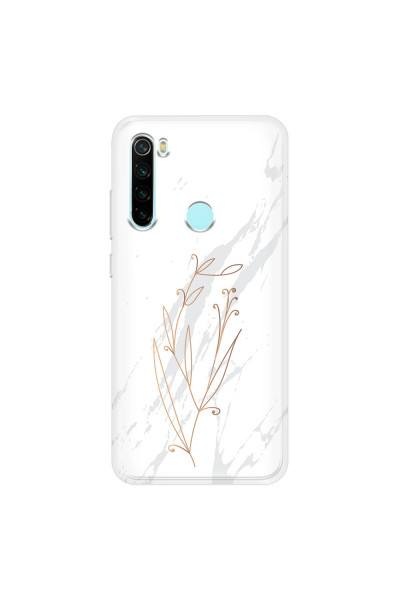 XIAOMI - Redmi Note 8 - Soft Clear Case - White Marble Flowers