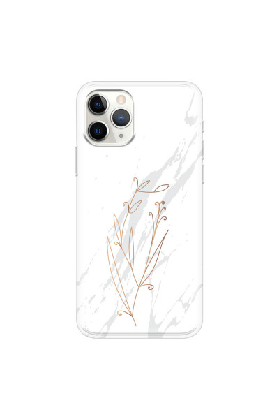 APPLE - iPhone 11 Pro Max - Soft Clear Case - White Marble Flowers