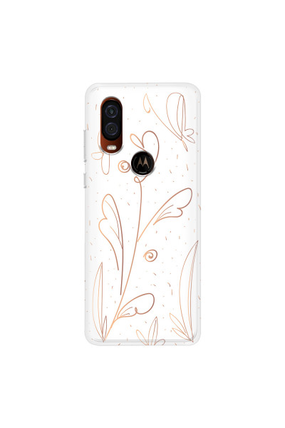 MOTOROLA by LENOVO - Moto One Vision - Soft Clear Case - Flowers In Style