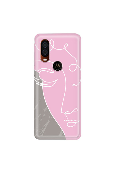 MOTOROLA by LENOVO - Moto One Vision - Soft Clear Case - Miss Pink